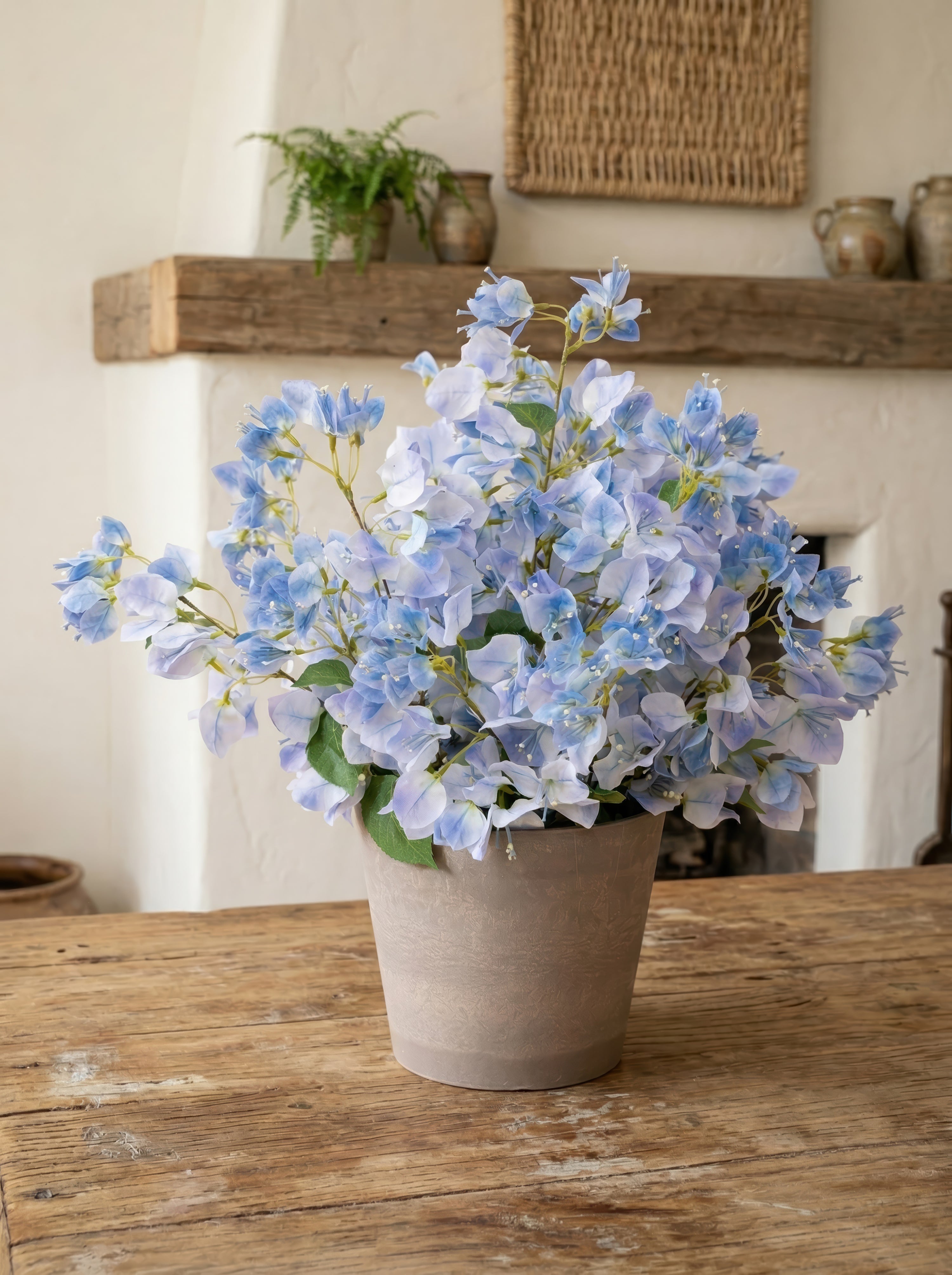 The Mediterranean Blue Bougainvillea | 21.6" Potted Faux Botanical