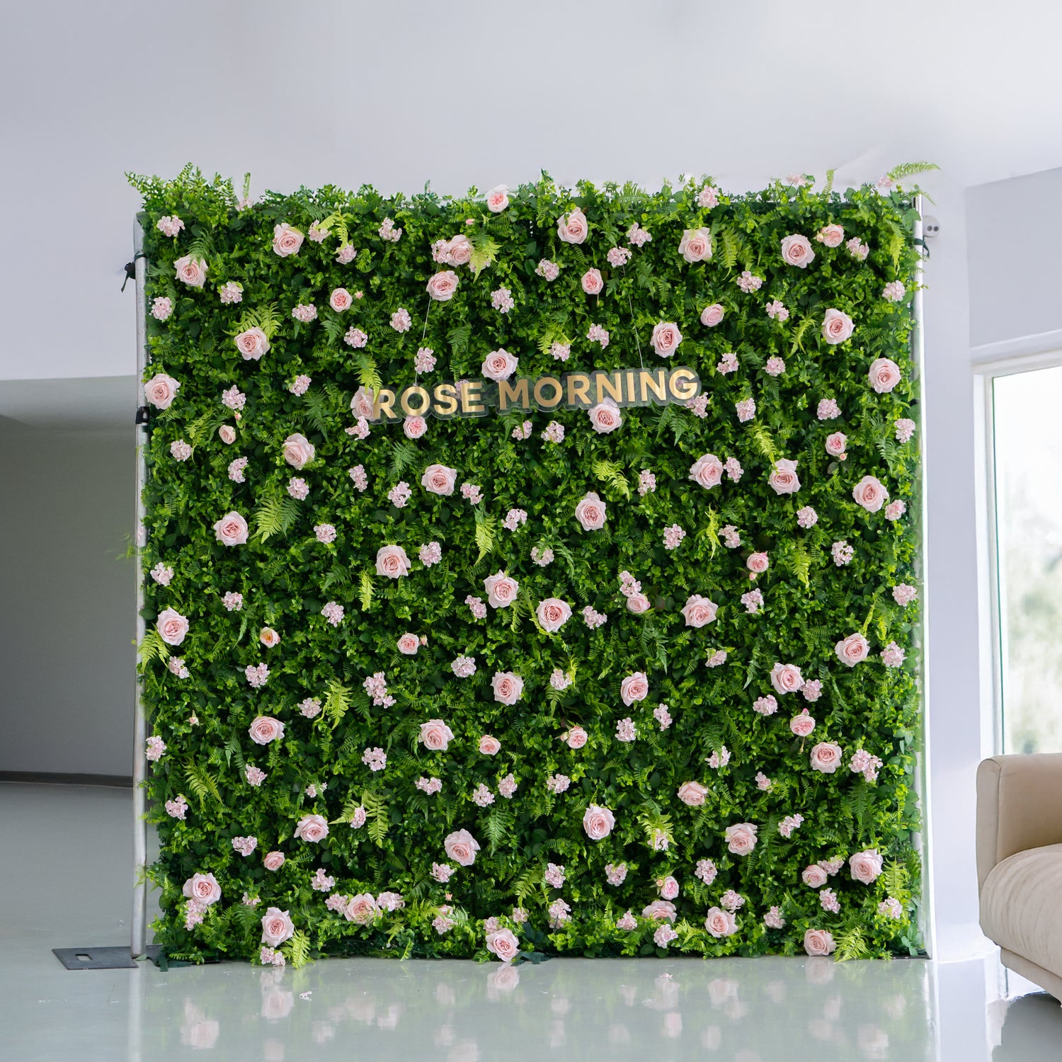 Pinky： Fabric Artificial zip up curtain flower wall 8ft*8ft