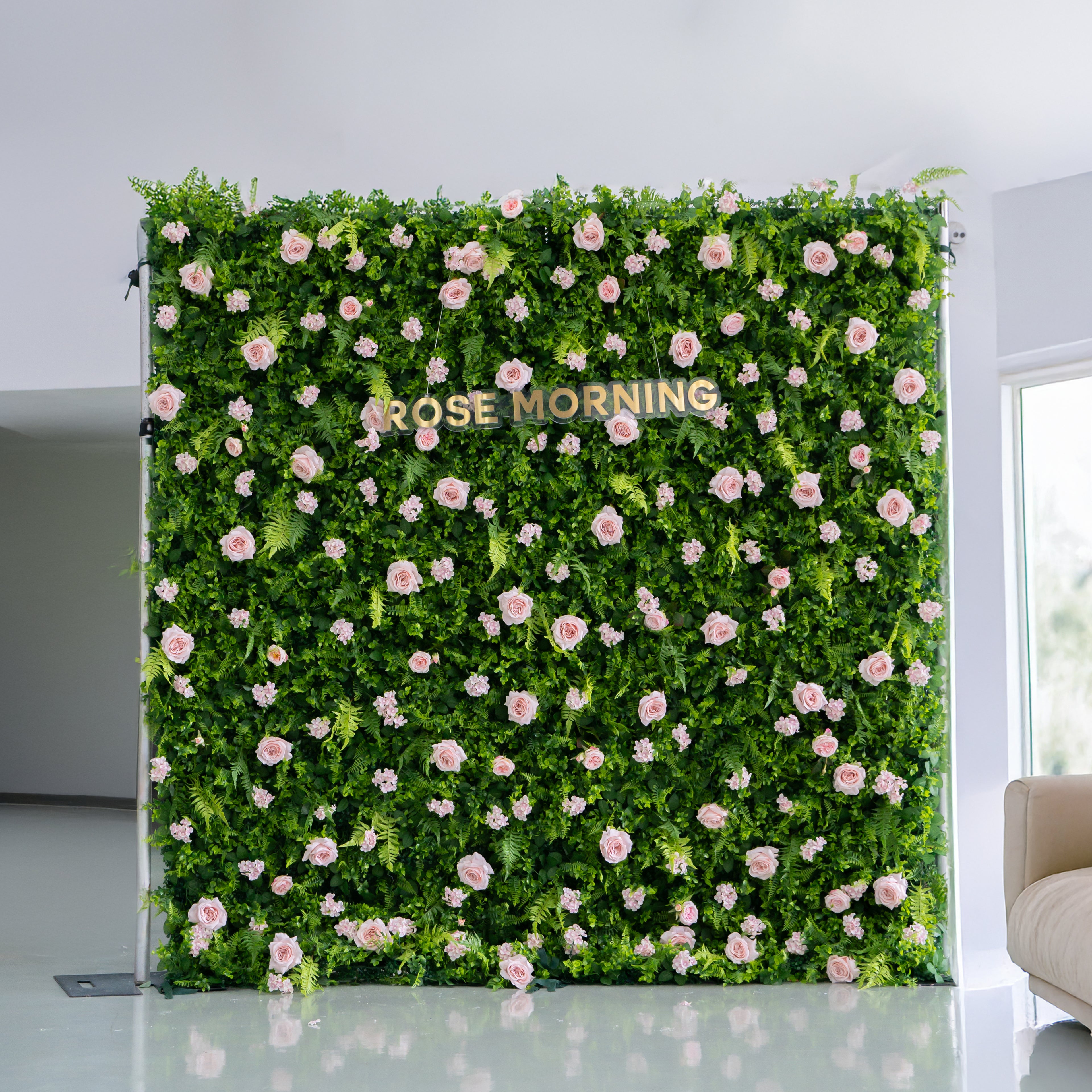 Pinky： Fabric Artificial zip up curtain flower wall 8ft*8ft