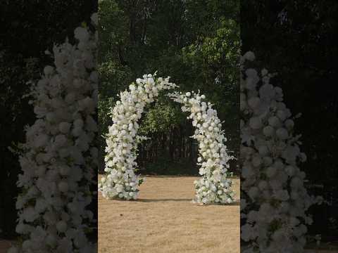 Sadie: White Luxury Horn Shaped Flower Arch with Frame for Wedding Party Event Backdrop Decoration