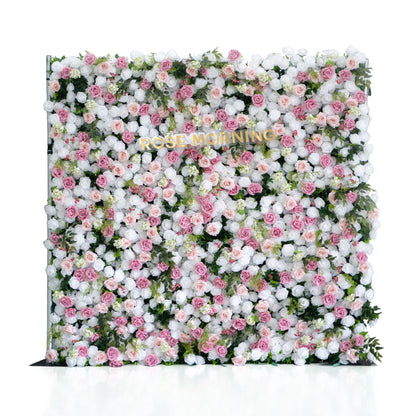 Queena：4D Fabric Artificial zip up curtain flower wall 8ft*8ft (Ready to ship-Only USA)