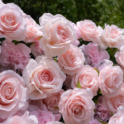 Querido：3D Fabric Artificial rolling up curtain flower wall
