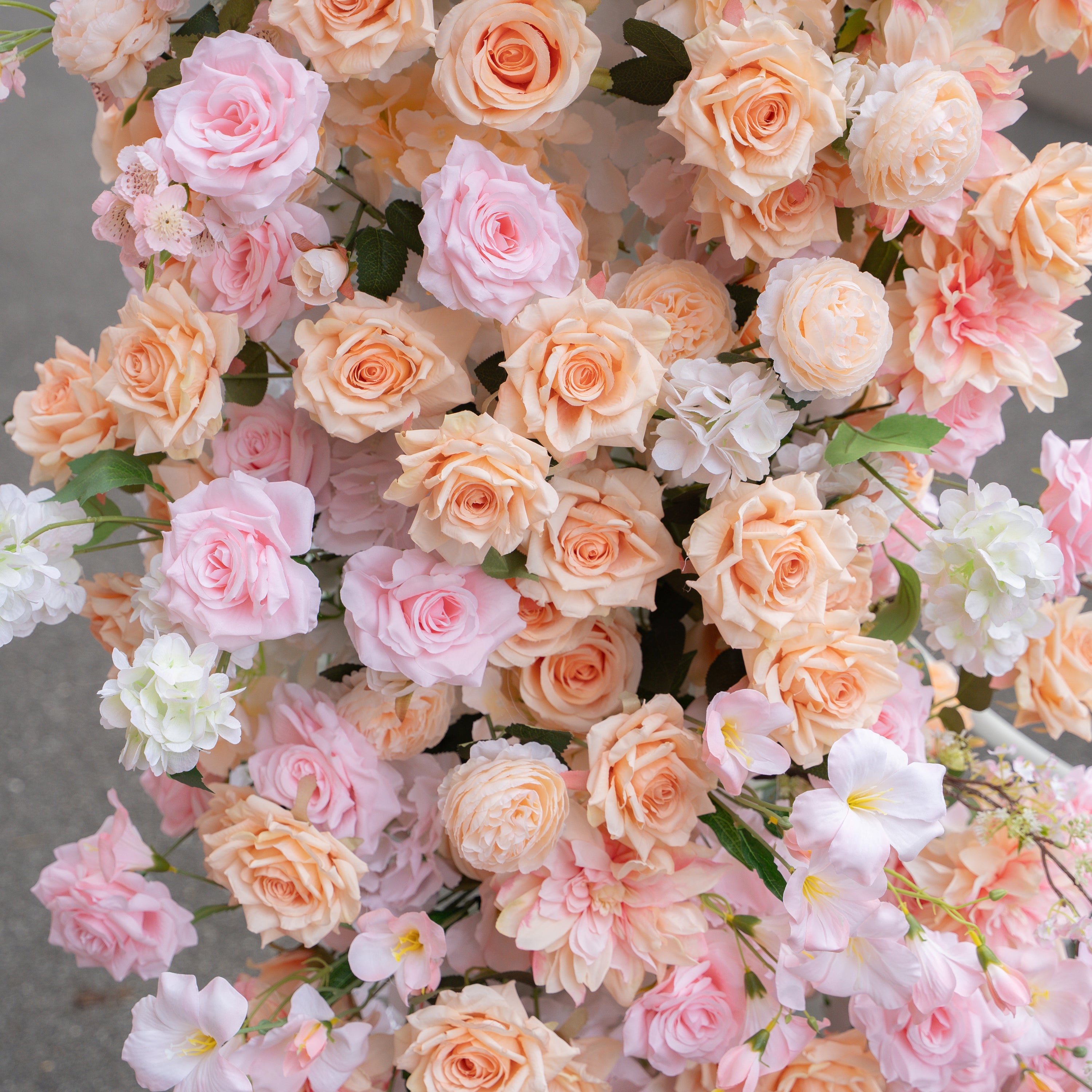 Rainbow Wedding Party Background Floral Arch Decoration
