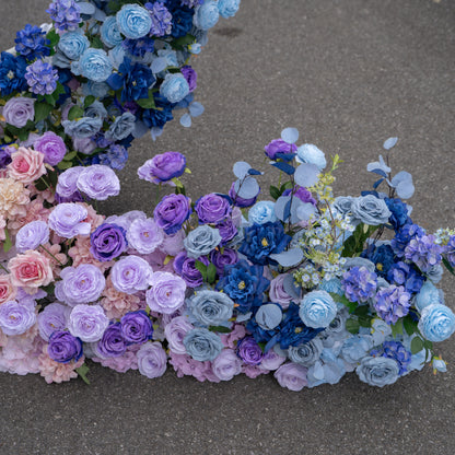 New Arrival: Rainbow Wedding Party Background Floral Arch Decoration