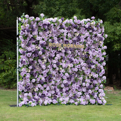 Raspberry：4D Fabric Artificial rolling up curtain flower wall (Ready to ship)