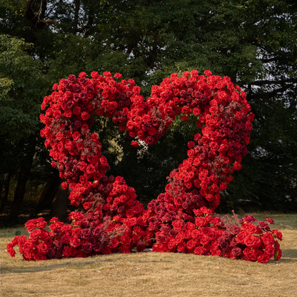 Heart Arch Combo Deal 03: Wedding Party Floral Arch Decoration with Frame Included – Buy a Red Heart 2025 Arch and Get a Red Heart 2023 Arch Free