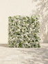 Zarensira:5D Luxury Ivory White Silk Rose, Baby Breath & Lush Greenery Flower Wall Roll-Up Fabric Backdrop for Romantic Minimalist Weddings, Bridal Showers & Proposal Event Decor