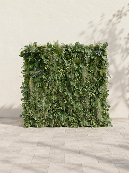 Raelira: Luxury 5D Green Silk Floral Wall Roll-Up Backdrop for Elegant Minimalist Weddings