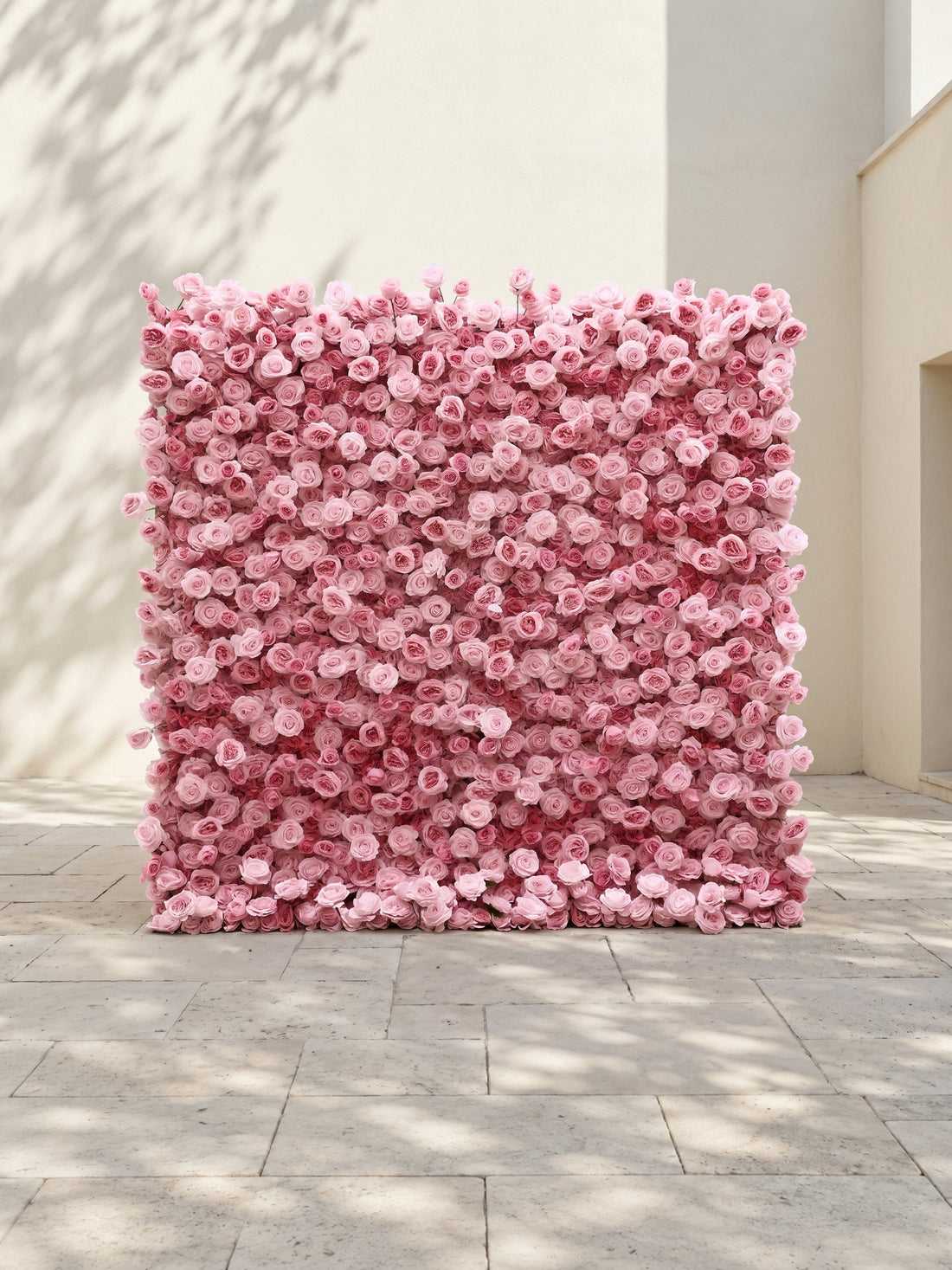 Perira: Luxury 5D Pink Silk Floral Wall Roll-Up Backdrop for Elegant Minimalist Weddings