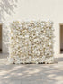 Junbelle:Elegant 5D White Floral Wall with Pampas Grass Accents Roll-Up Backdrop for Whimsical Bridal Showers