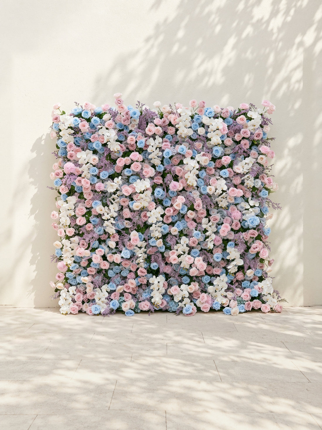 Davilyne: Vibrant 5D Pastel Pink &amp; Blue Floral Wall Roll-Up Backdrop for Whimsical Bridal Showers &amp; Celebrations