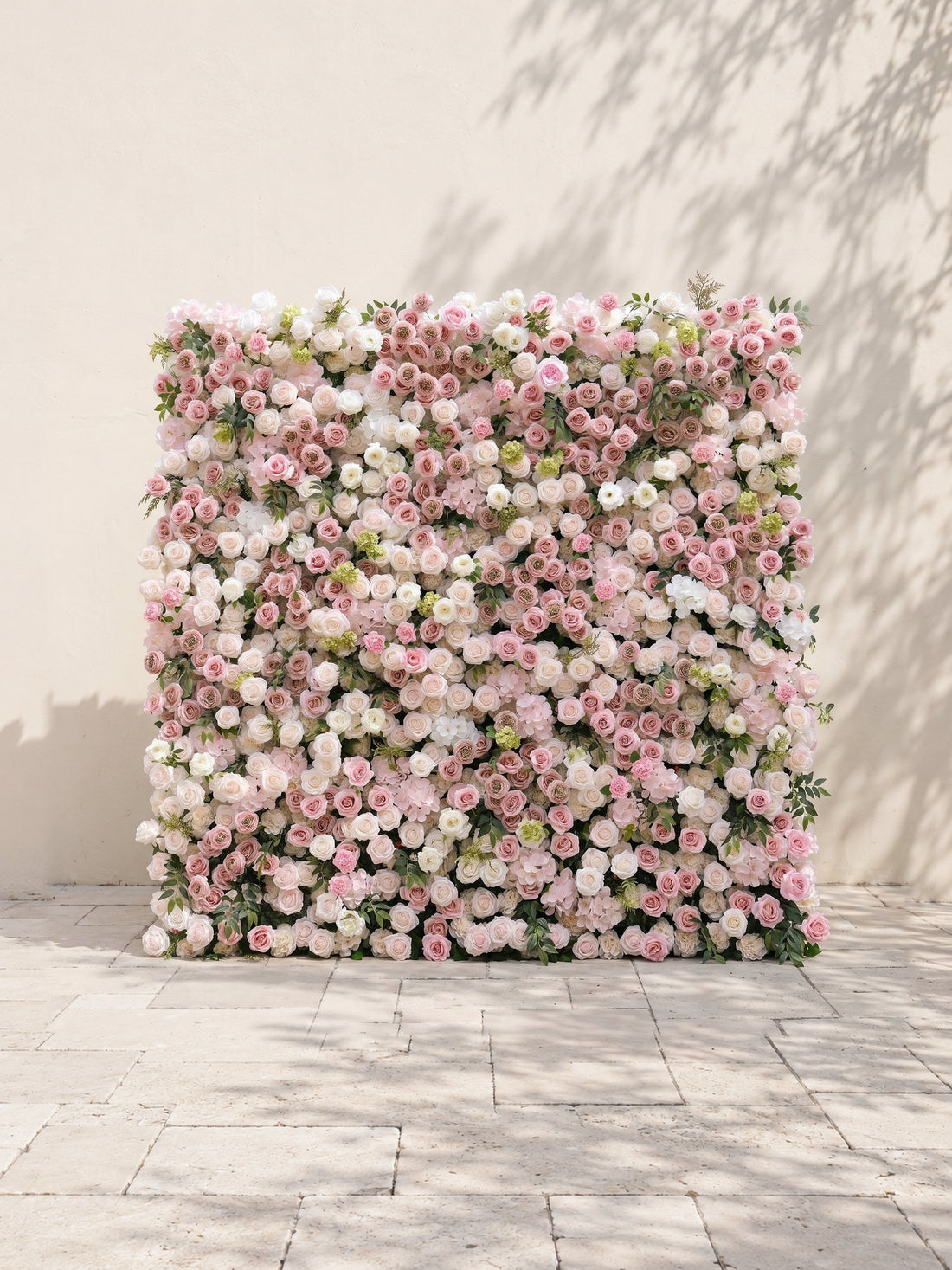 Aurorae: Luxury 4D Pink &amp; White Rose &amp; Orchid Silk Floral Wall with Lush Greenery Backdrop for Garden Weddings