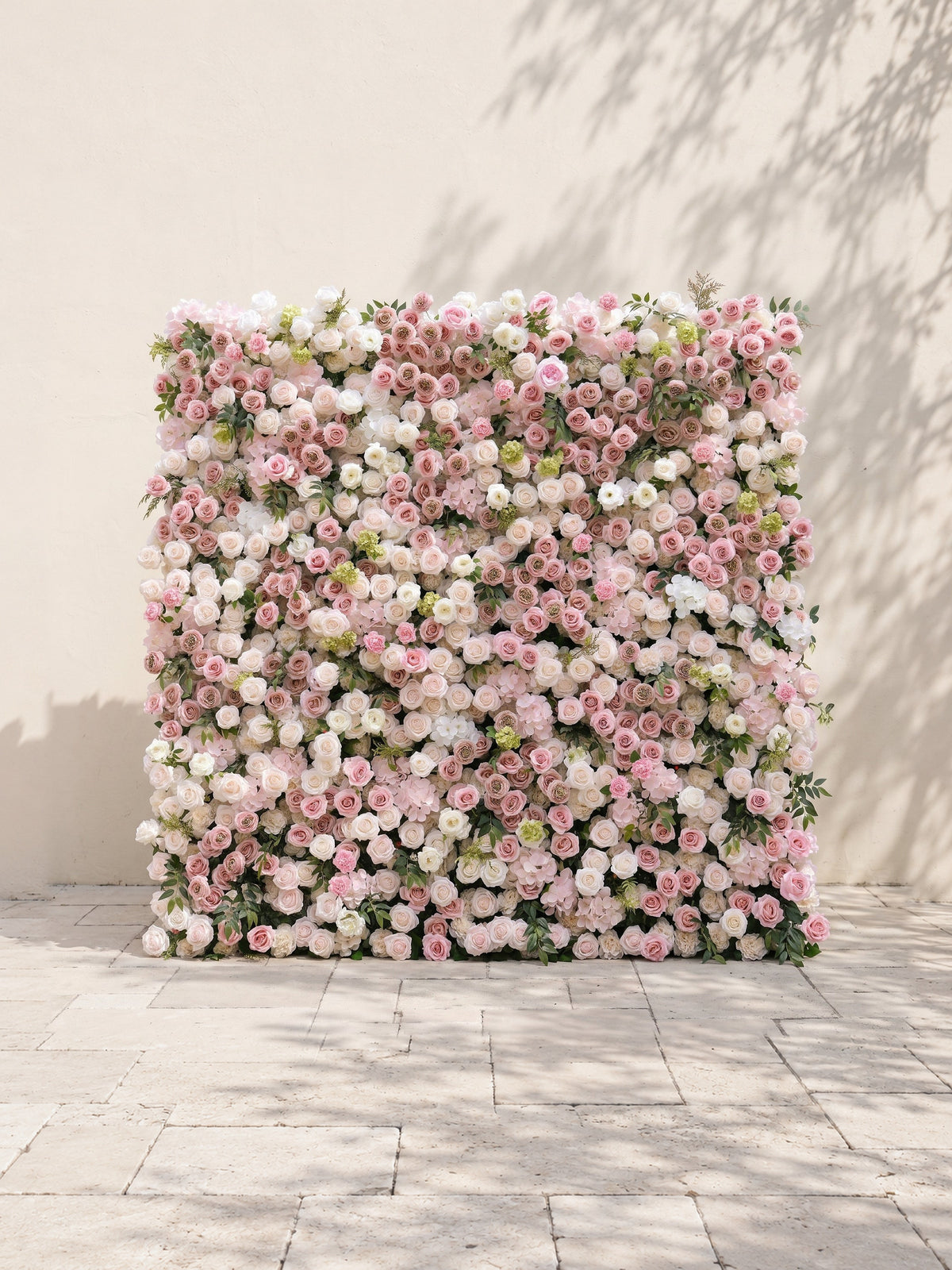 Aurorae: Luxury 4D Pink &amp; White Rose &amp; Orchid Silk Floral Wall with Lush Greenery Backdrop for Garden Weddings