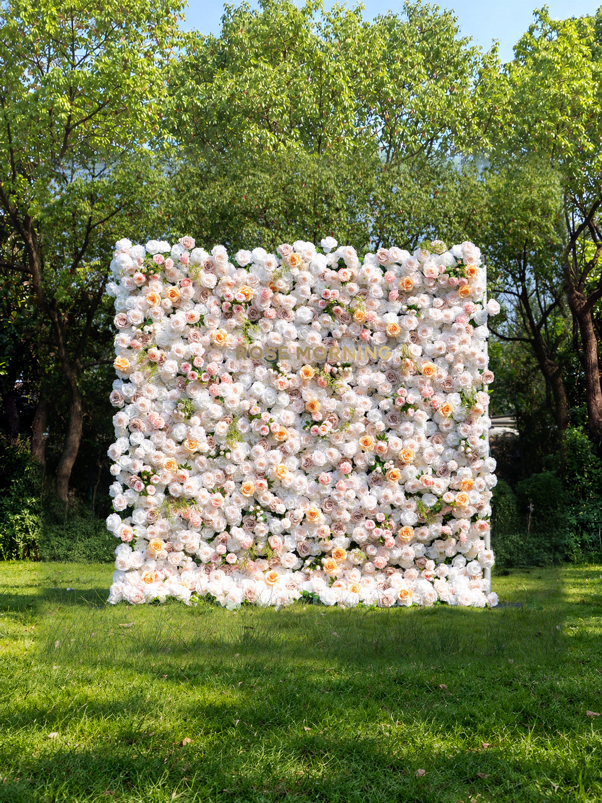 Corissa：5D Fabric Artificial zip up curtain flower wall 8ft*8ft