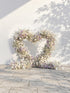 Talyana: Heart-Shaped Lavender Purple and Ivory White Silk Rose Flower Arch Floral Arrangement for Minimalist Weddings