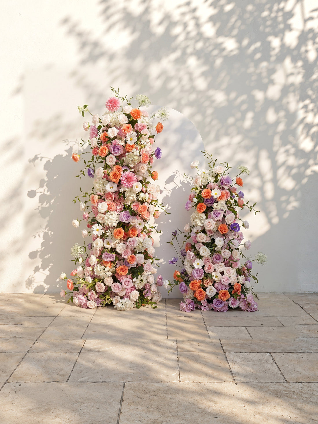 Mixed Color Rose Dahlia Wedding Background Arch KT Backdrop Decorative Flower Row Excludes Frame