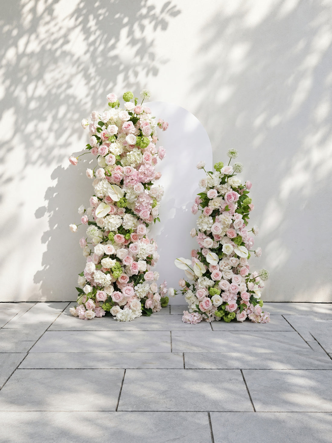 Pink White Rose Calla Lily Wedding Background Arch KT Backdrop Decorative Flower Row Excludes Frame