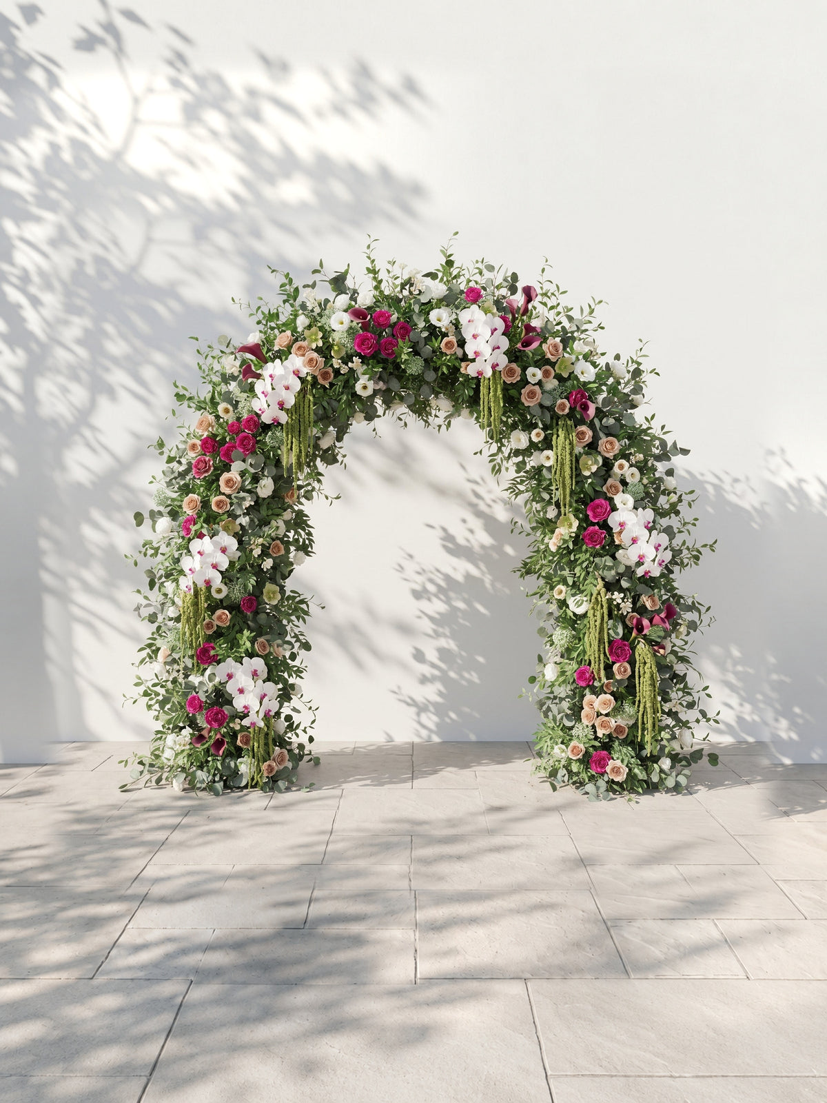 Torellar: 2026 New Luxury Green&amp;White Flower arch for Garden Weddings&amp;Events Decoration Incuding Frame