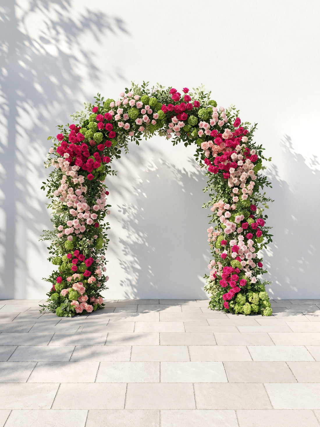 Valvia Arch: New Luxury Colorful Flower Arch with Pink and Red Roses for Outdoor Garden Weddings&amp;Events Decoration Incuding Frame