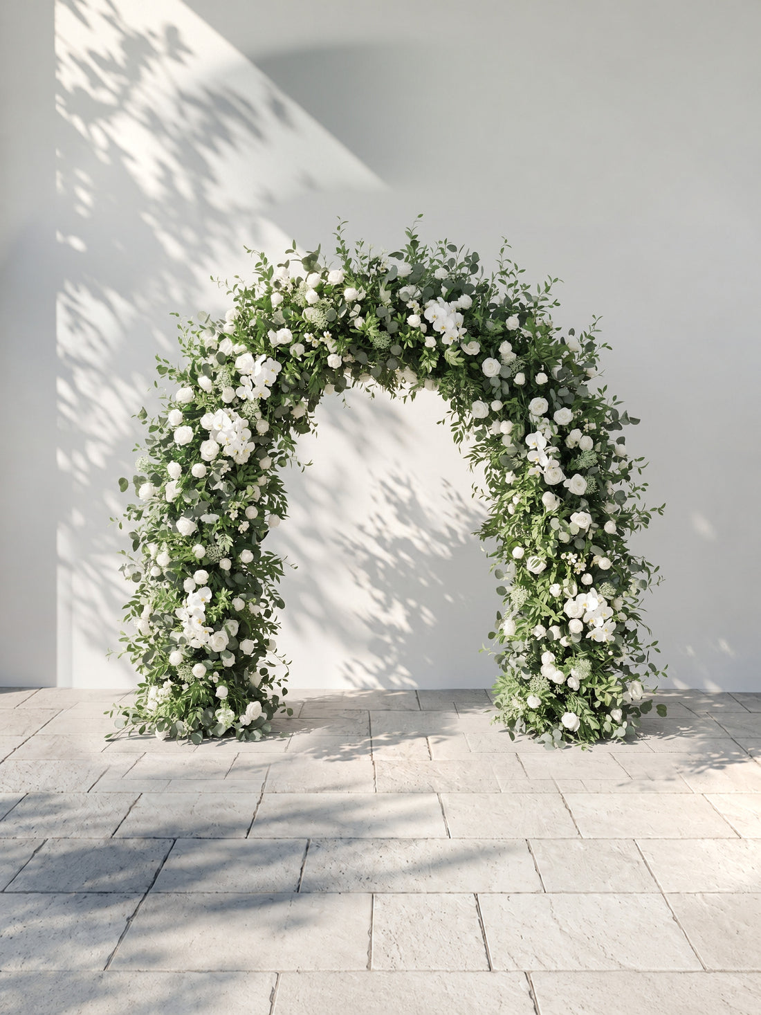 Velsora Arch: New Classic White &amp; Green Flower Arch for Luxury Weddings&amp;Events Decoration Incuding Frame