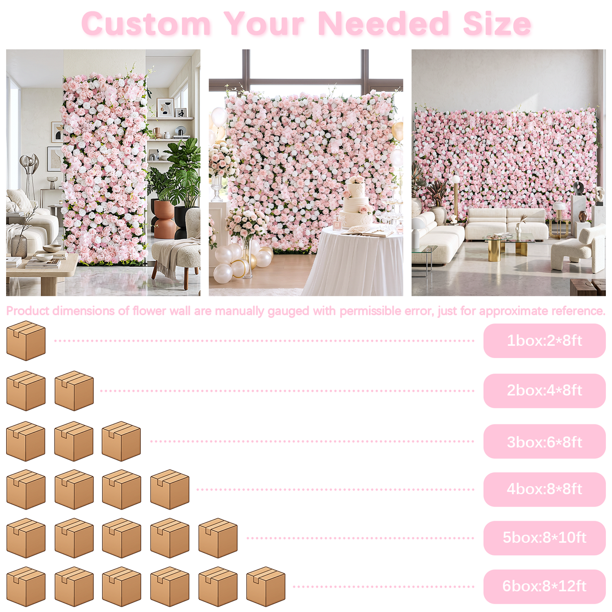 Blush: 3D Blush Rose Silk Flower Wall Curtain for Wedding Ceremony &amp; Events Decor (In US Stock 5-7 Days) (Copy)