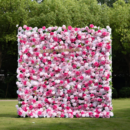 Rosalie：5D Fabric Artificial rolling up curtain flower wall