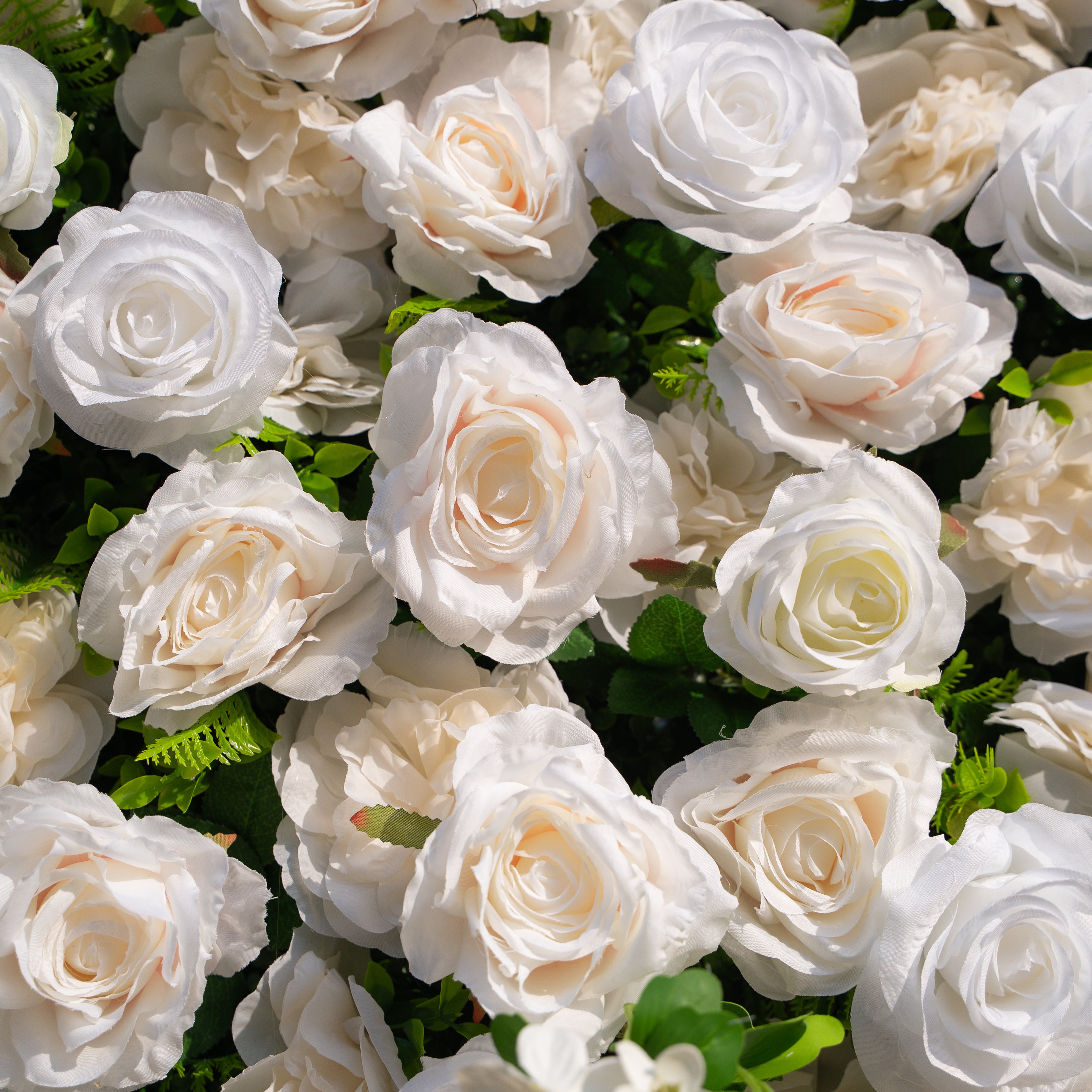 Sable: 3D Elegant Light Champagne &amp; Ivory Floral Wall with Roll-Up Fabric Base for Wedding &amp; Events Decor