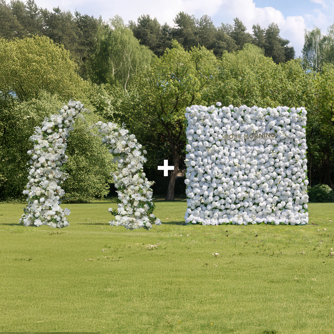 Bundle Sets Sadie Arch + Shy wall: Fabric Backdrop Artificial rolling up flower walls