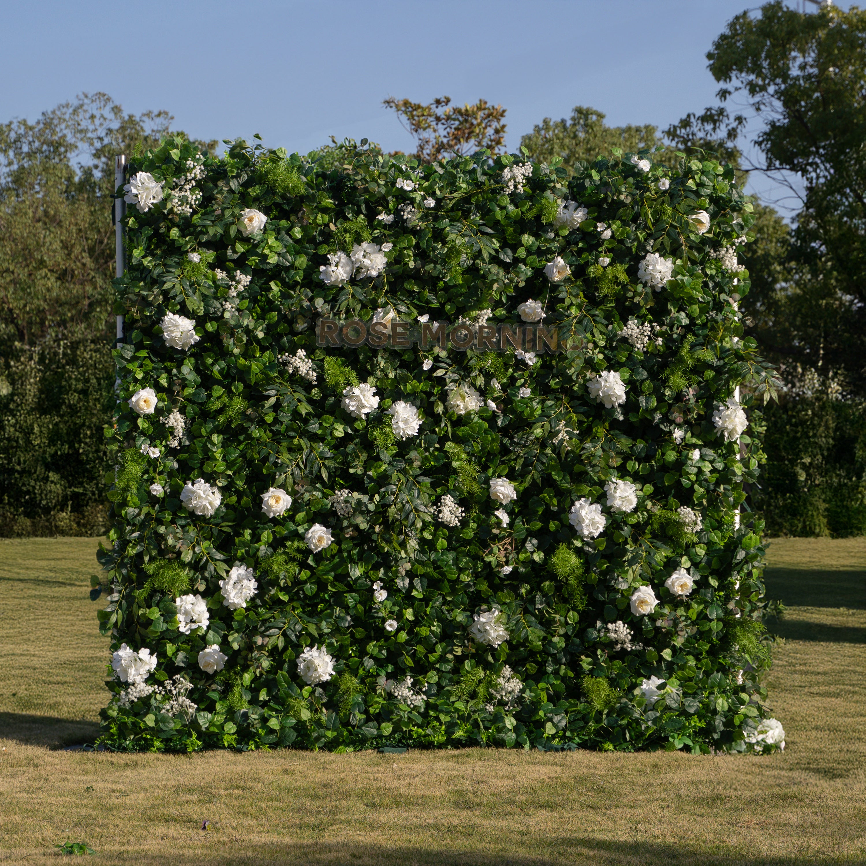 Sandalwood：3D Fabric Artificial rolling up curtain flower wall (In US Stock5-7 Days Delivered)