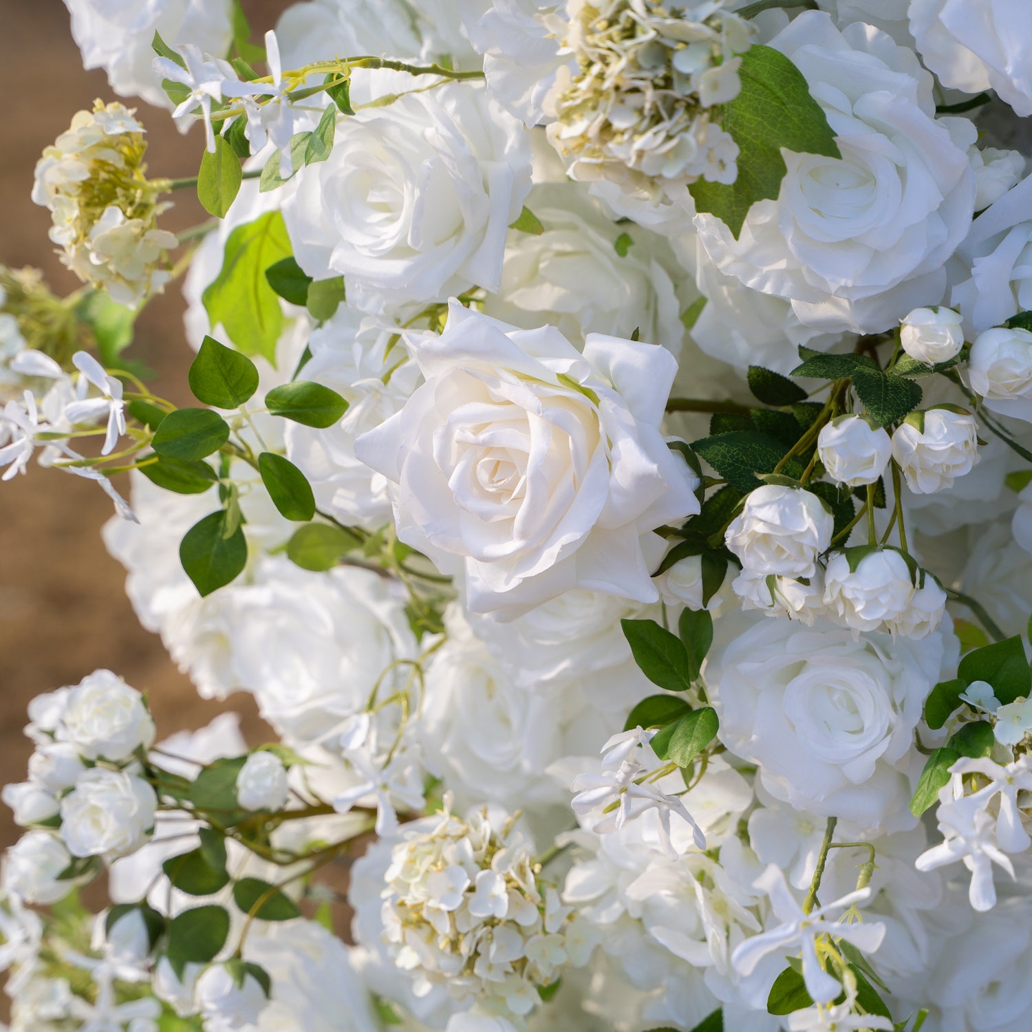 SaSa：2026 Elegant Floral Arch Backdrop White Roses Flower Arch for Wedding Party Event Decoration(Including Frame)