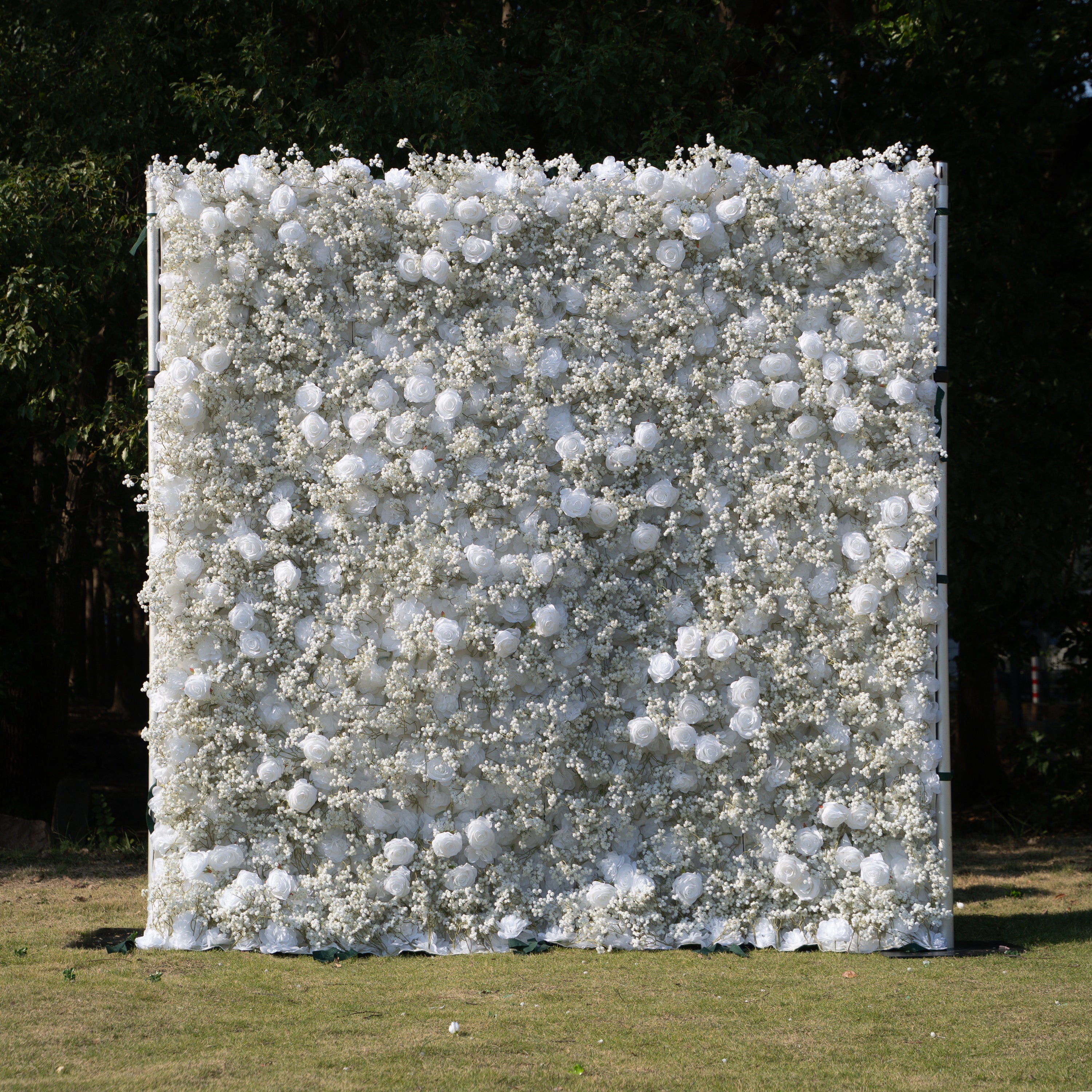 Shimmer Baby Breath wall：3D Fabric Artificial rolling up curtain flower wall(In US Stock 5-7 Days Delivered)