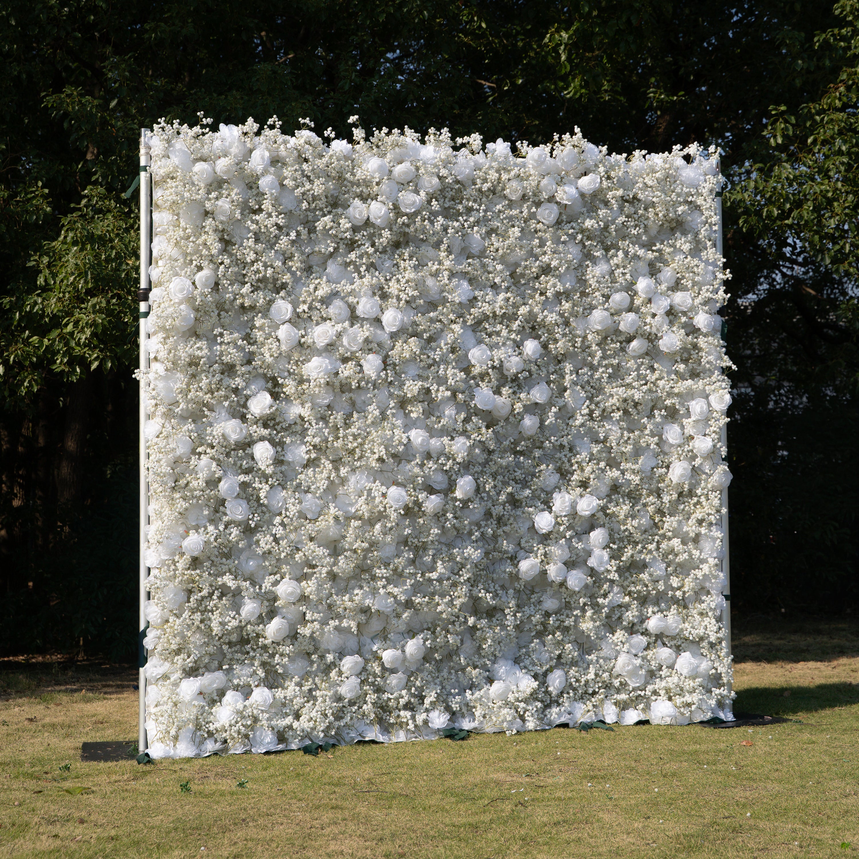 Shimmer Baby Breath wall：3D Fabric Artificial rolling up curtain flower wall(In US Stock 5-7 Days Delivered)