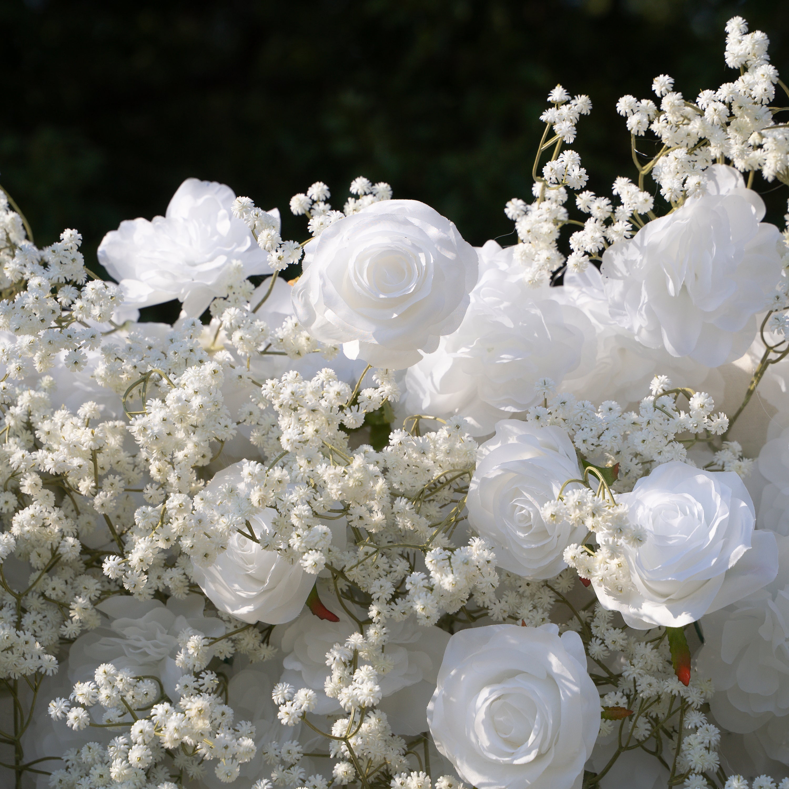 Shimmer Baby Breath wall：3D Fabric Artificial rolling up curtain flower wall(In US Stock 5-7 Days Delivered)