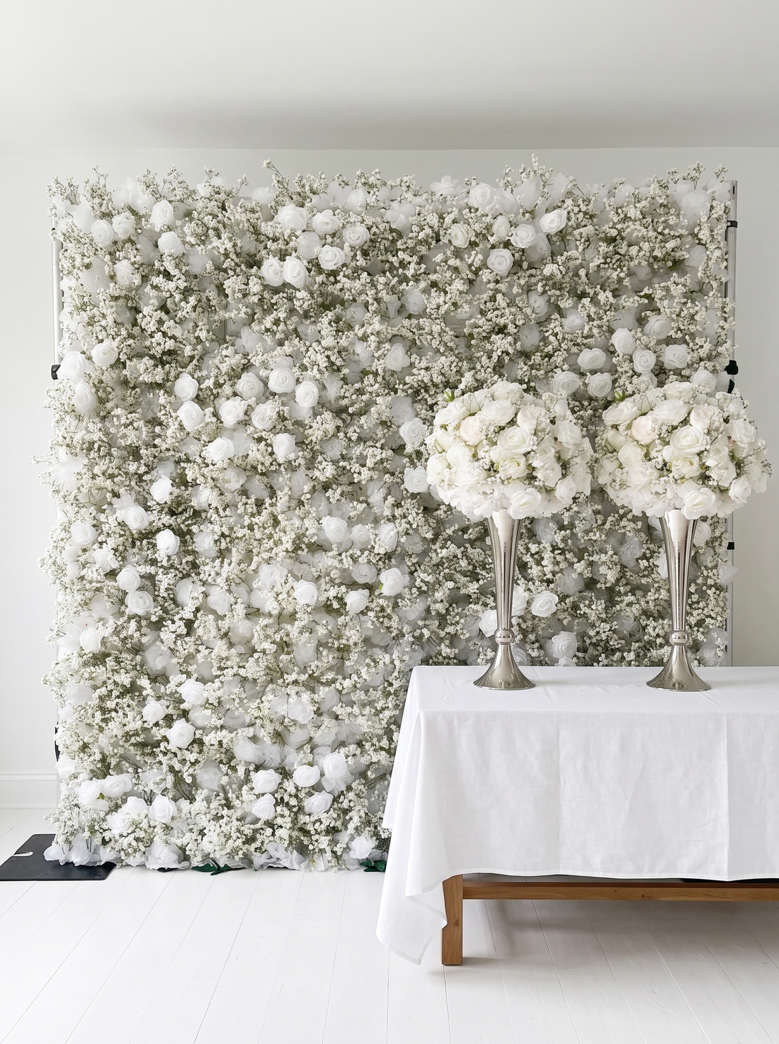 Shimmer Baby Breath wall：3D Fabric Artificial rolling up curtain flower wall(In US Stock 5-7 Days Delivered)