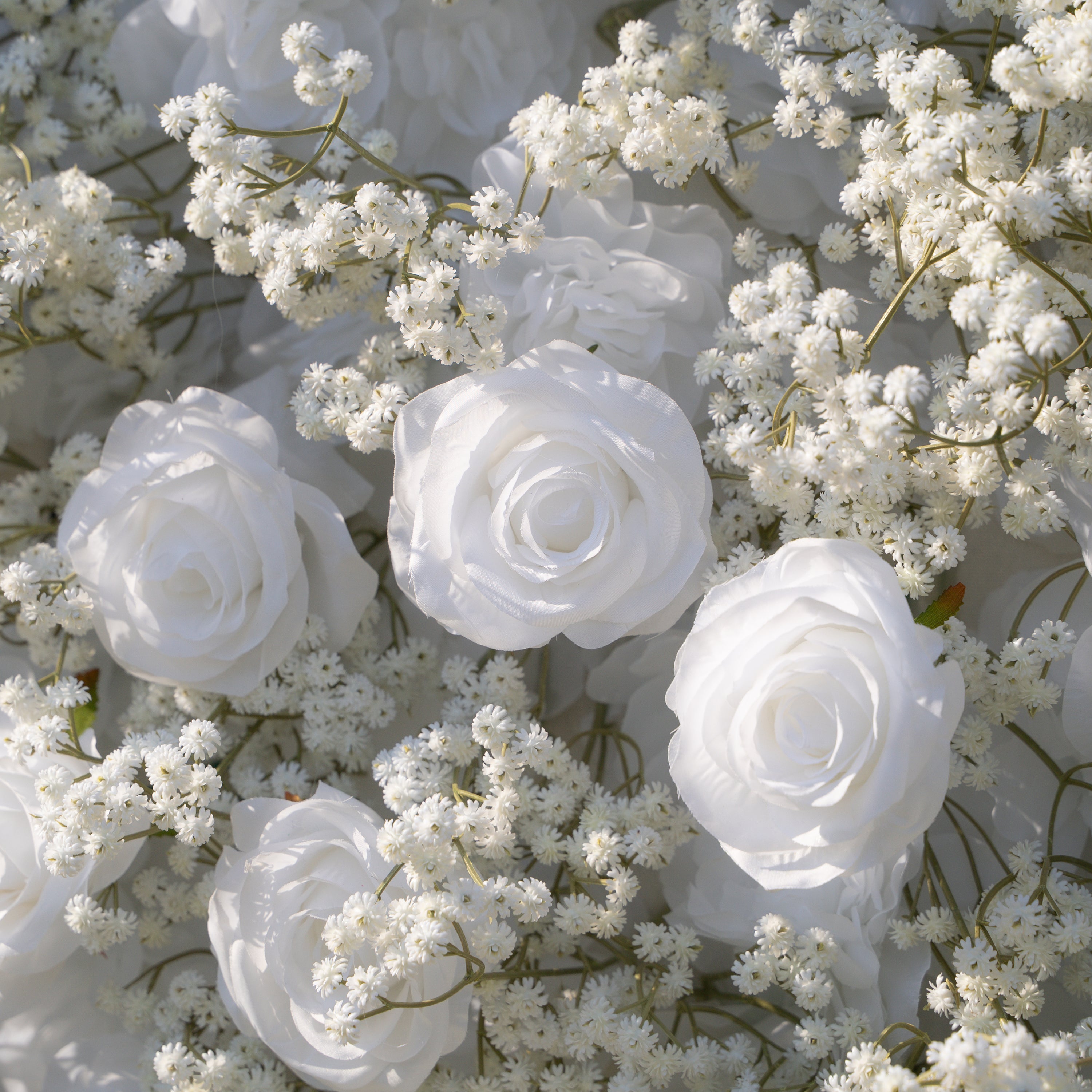 Shimmer Baby Breath wall：3D Fabric Artificial rolling up curtain flower wall(In US Stock 5-7 Days Delivered)