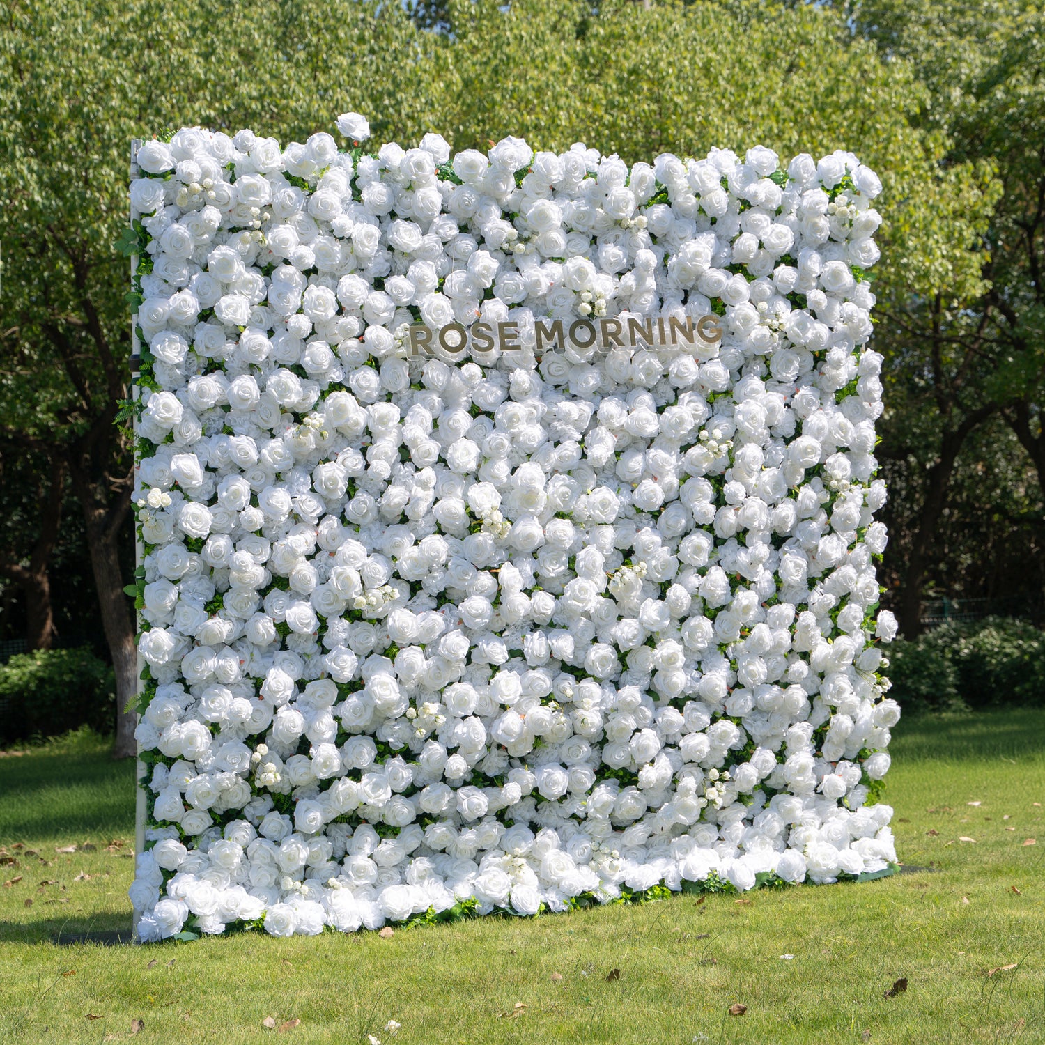 CP06: One Fabric Backdrop Artificial rolling up flower wall+100 Loose Flowers (Blue) Rose Morning