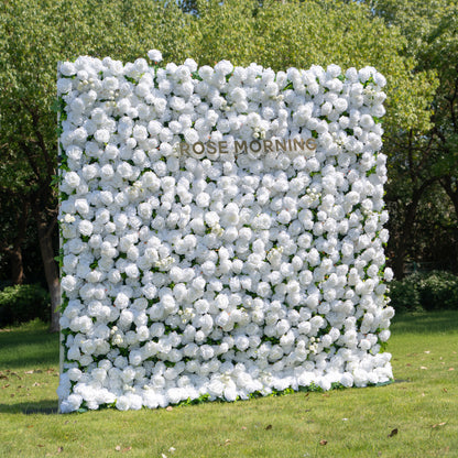 Shy：Fabric Artificial rolling up curtain flower wall