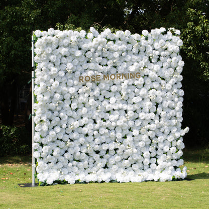 Shy 3D White Flower Wall - Minimalist Wedding Backdrop