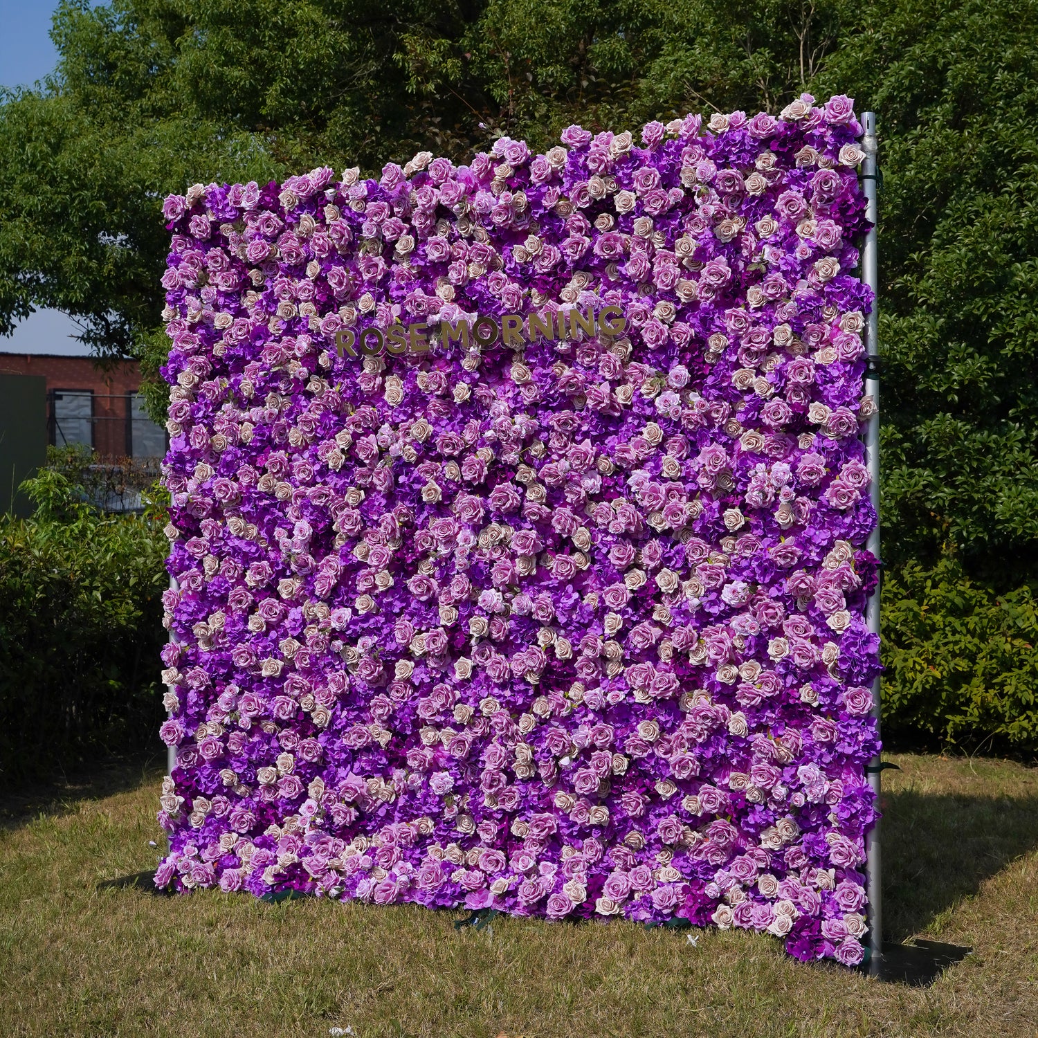 Sofia: 3D Fabric Artificial Flower Wall Rolling Up Curtain Flower Wall R199 - 8ft*8ft Rose Morning