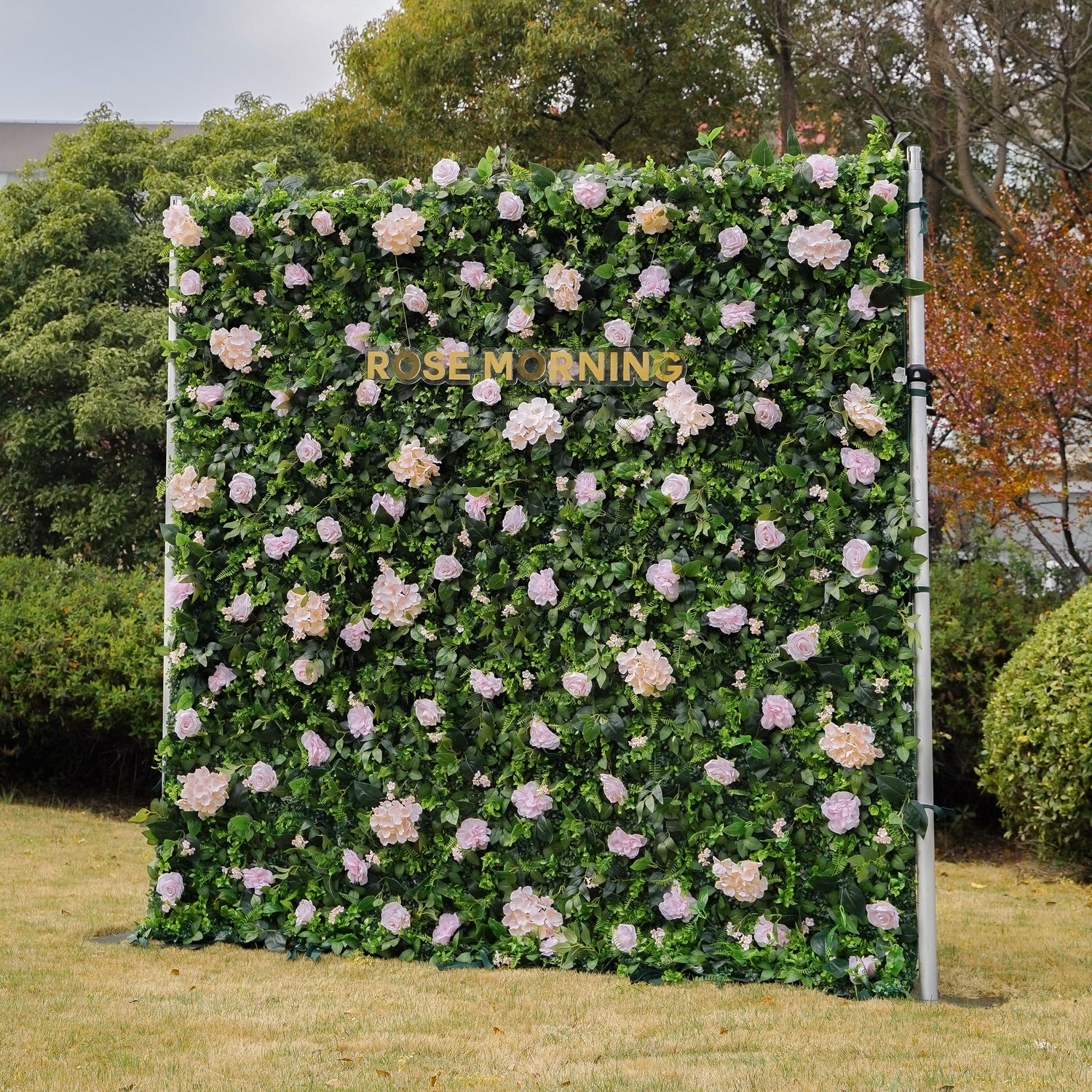 Sugar： Fabric Artificial zip up curtain flower wall 8ft*8ft (SHIP TO USA ONLY) Rose Morning