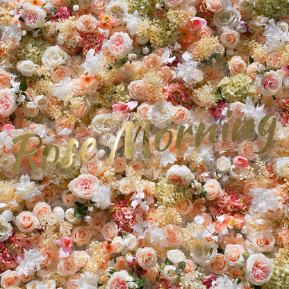 Suki:5D Fabric Artificial Flower Wall Rolling Up Curtain Flower Wall R794 - 8ft*8ft Rose Morning