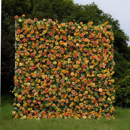 Sunshine : 3D Fabric Artificial Flower Wall Rolling Up Curtain Flower Wall R761 - 8ft*8ft Rose Morning