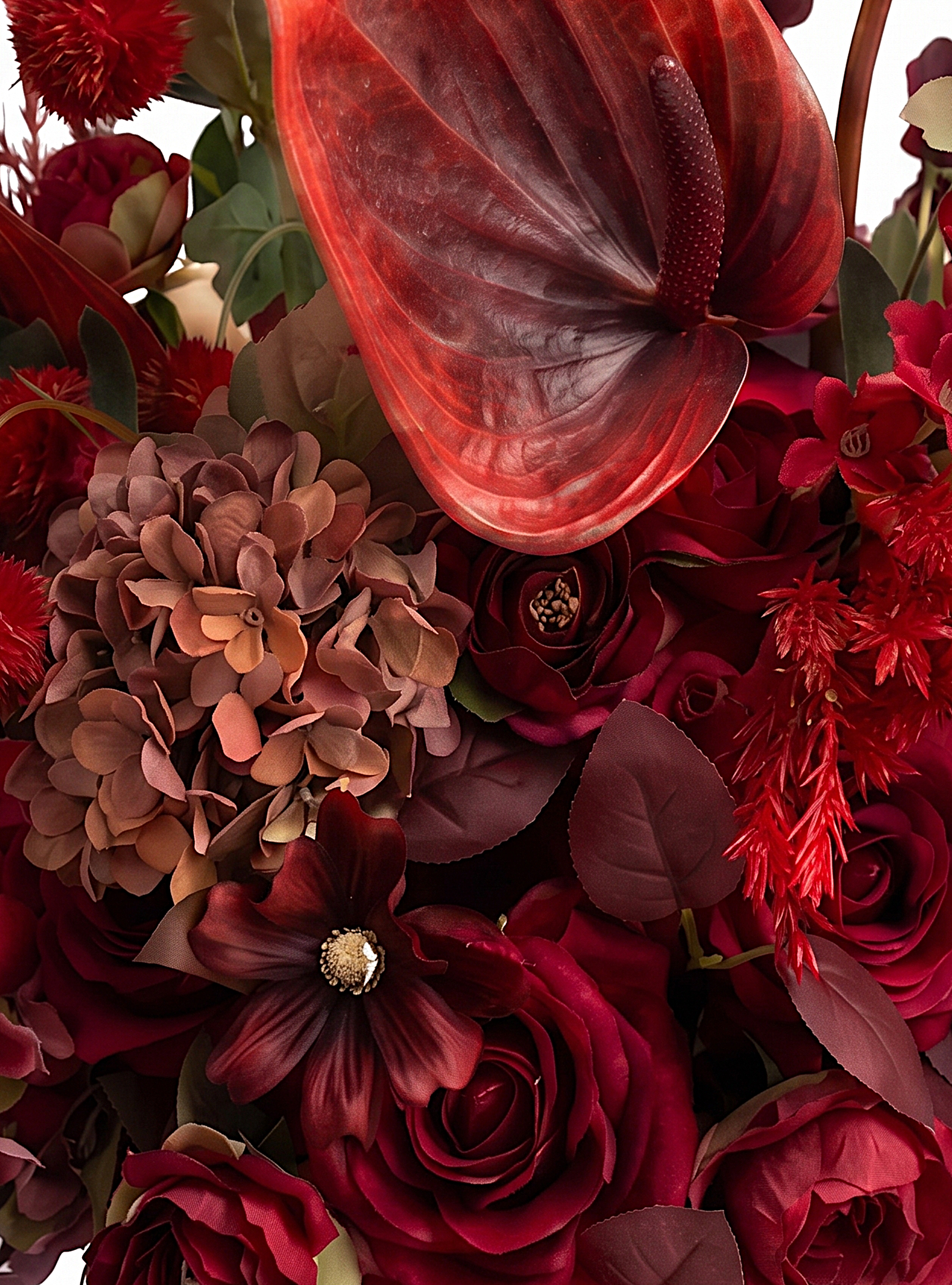 Lunelle：Berry &amp; Burgundy Artificial Rose Arrangements, Wedding Aisle &amp; Table Decor Realistic Silk Flowers with Stable Base,Reusable,Ideal for Indoor Outdoor Ceremonies,Parties &amp; Table Centerpieces