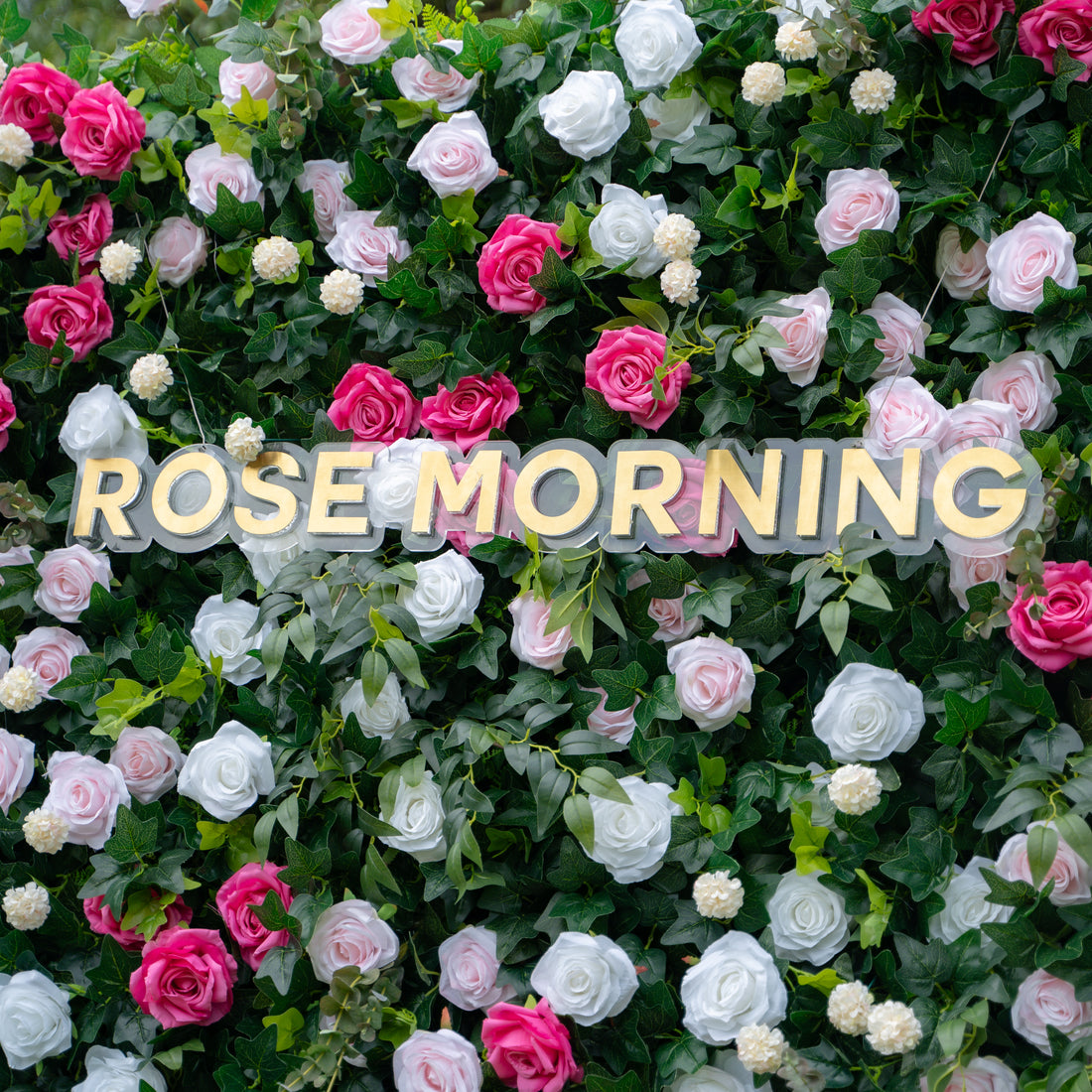 Tallulah:5D Fabric Artificial rolling up curtain flower wall (Ready to ship) Rose Morning