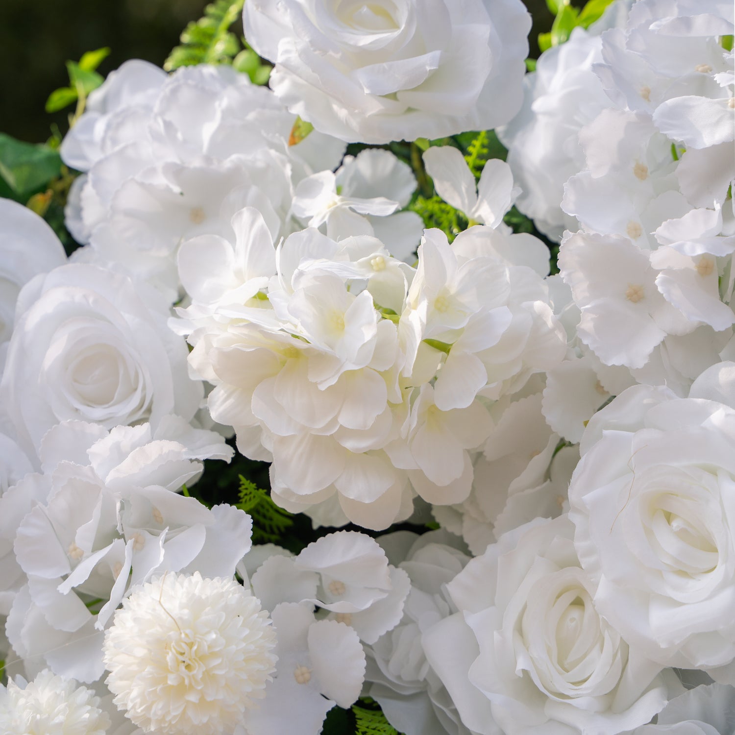 Thalia: 3D Pure White Luxury Silk Floral Wall Roll-Up Fabric Backdrop for Elegant Wedding Ceremonies &amp; Minimalist Events