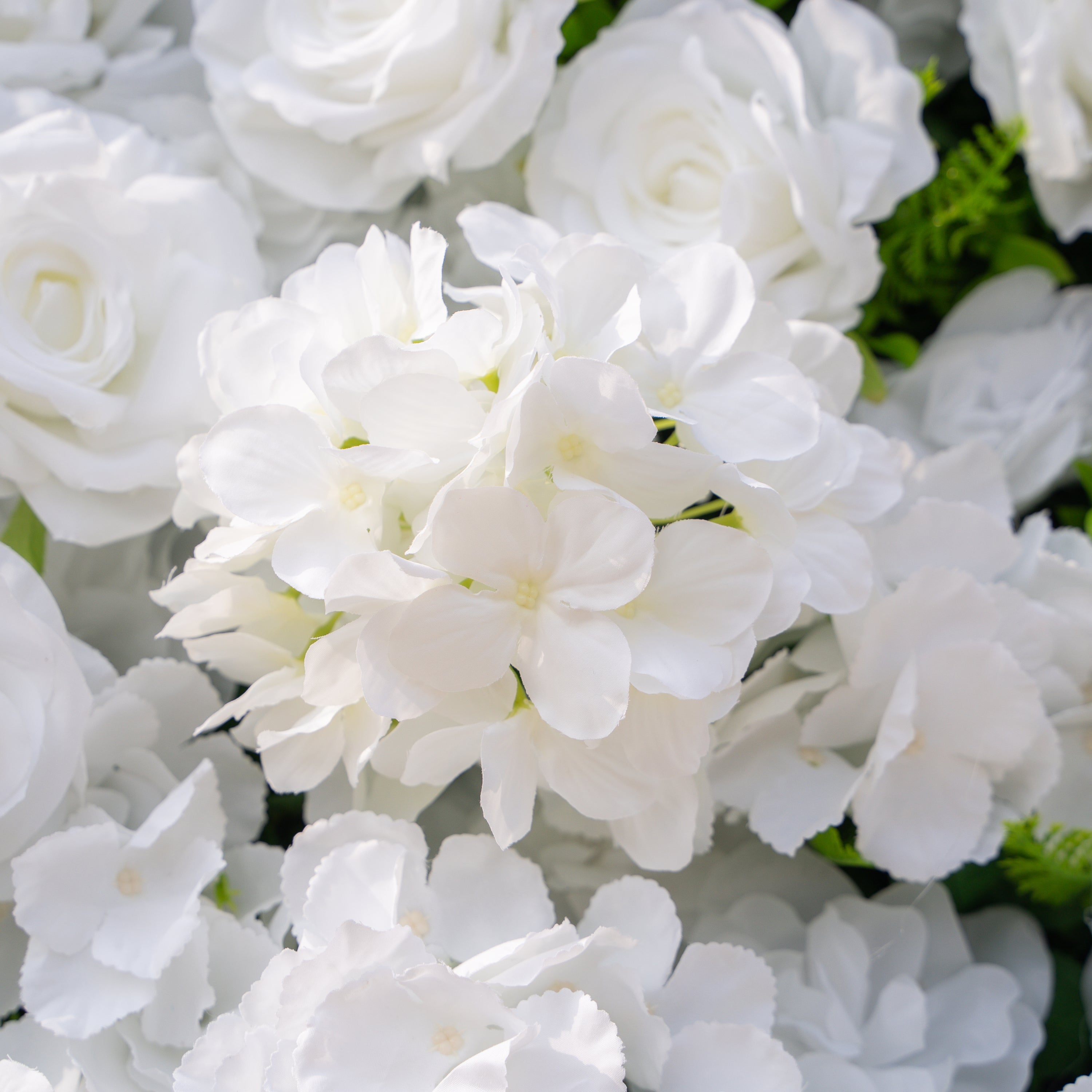 Thalia: 3D Pure White Luxury Silk Floral Wall Roll-Up Fabric Backdrop for Elegant Wedding Ceremonies &amp; Minimalist Events