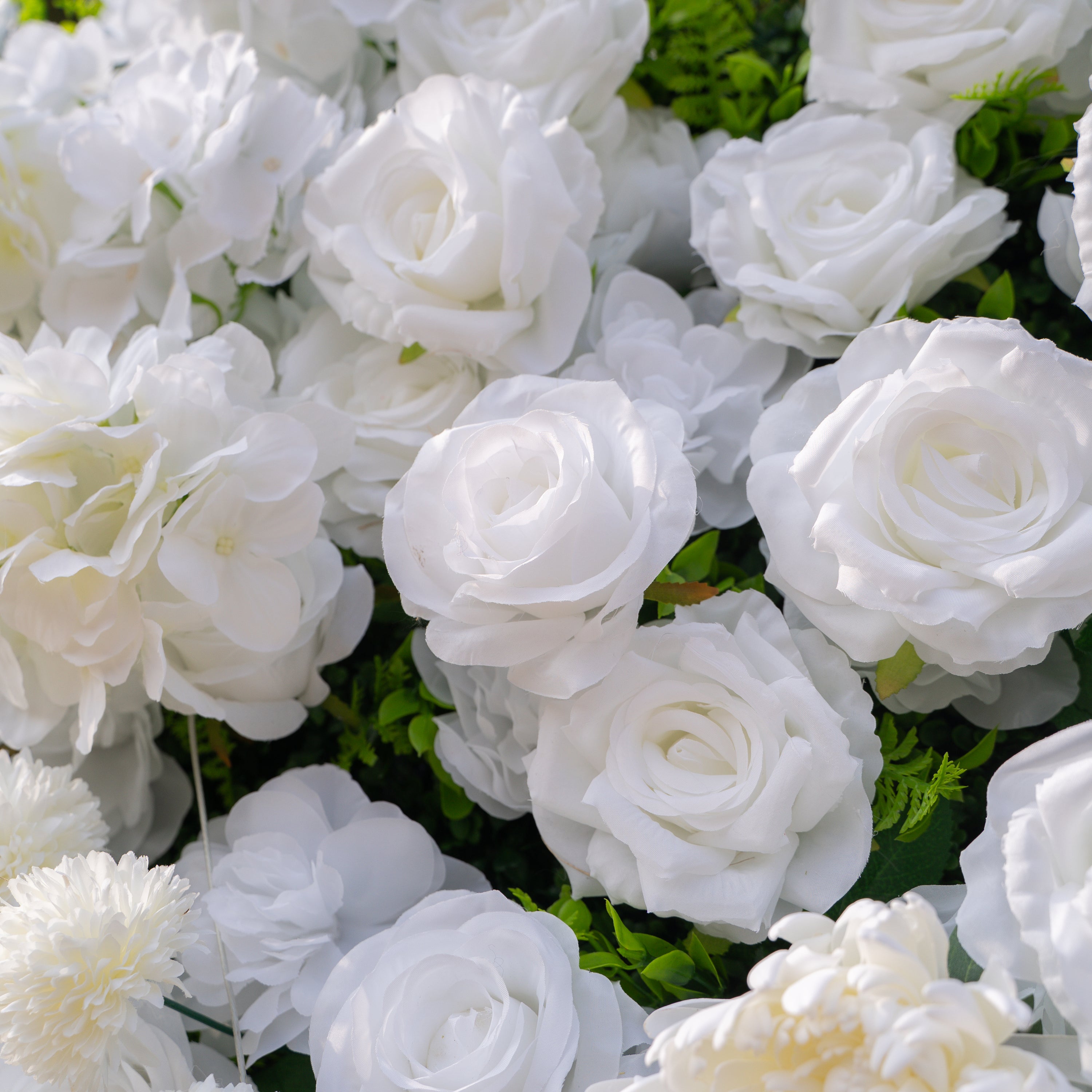 Thalia: 3D Pure White Luxury Silk Floral Wall Roll-Up Fabric Backdrop for Elegant Wedding Ceremonies &amp; Minimalist Events