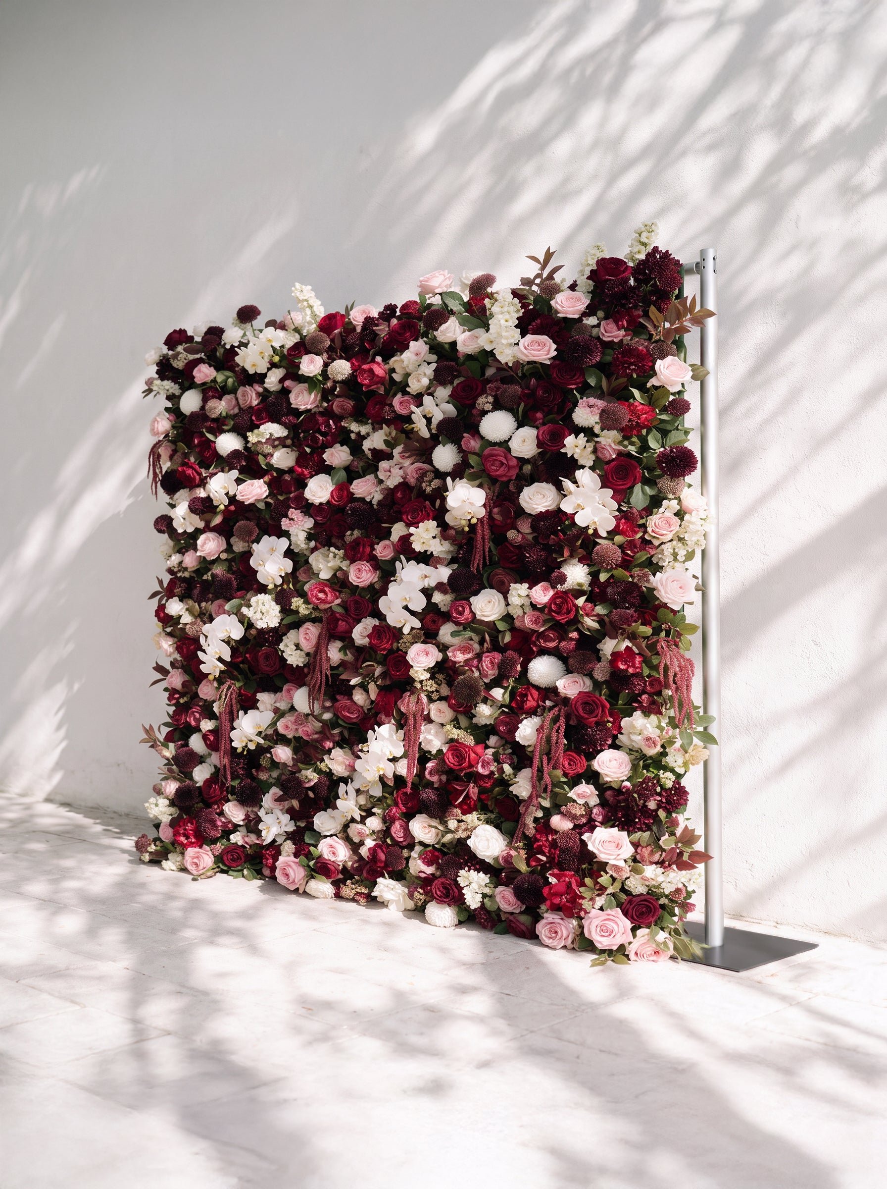 Garnet ：2026 Luxury 5D Berry &amp; Burgundy Floral Wall with Greenery Roll-Up Backdrop for Rustic Garden Weddings (Copy) (Copy)