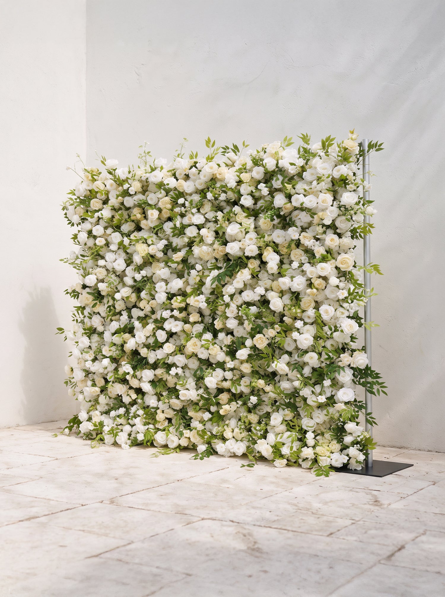 Verdant：2026 Luxury 5D White &amp; Green Floral Wall with Greenery Roll-Up Backdrop for Whimsical Bridal Showers