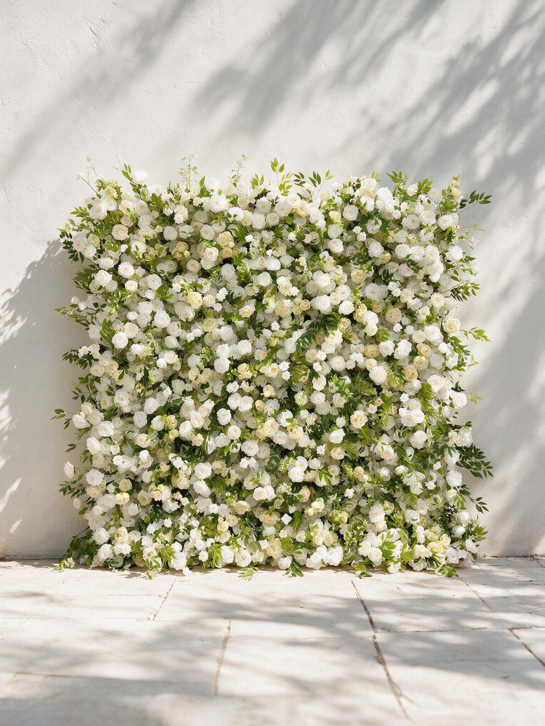 Verdant：2026 Luxury 5D White &amp; Green Floral Wall with Greenery Roll-Up Backdrop for Whimsical Bridal Showers